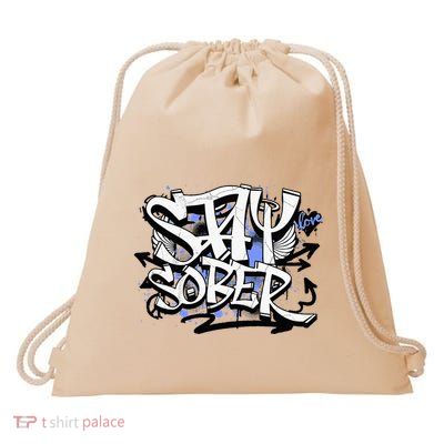 Stay Sober Blue Resolve Drawstring Bag