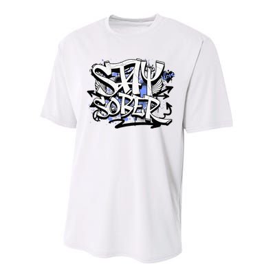 Stay Sober Blue Resolve Performance Sprint T-Shirt