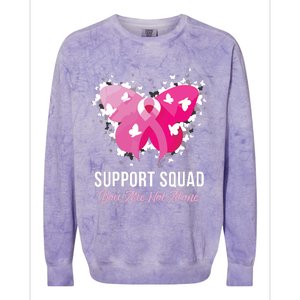 Support Squad Breast Cancer Awareness Pink Ribbon Butterfly Colorblast Crewneck Sweatshirt