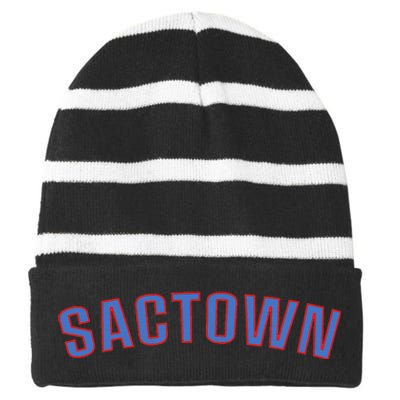 Sactown Sacramento Basketball Striped Beanie with Solid Band