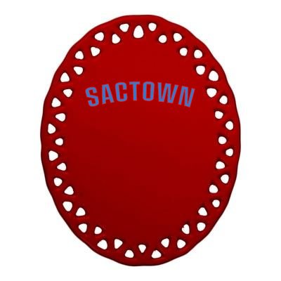 Sactown Sacramento Basketball Ceramic Oval Ornament