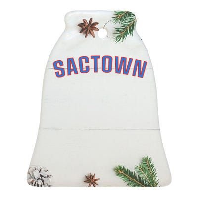 Sactown Sacramento Basketball Ceramic Bell Ornament