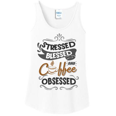 Sarcastic Stressed Blessed And Coffee Obsessed And Wo Ladies Essential Tank