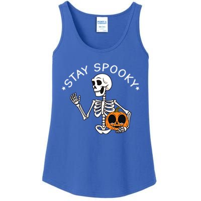 Stay Spooky Boo Cute Ghost Halloween Spooky Season Pocket Gift Ladies Essential Tank