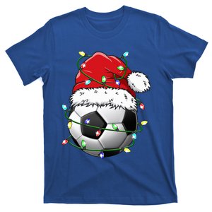 Santa Soccer Ball Sports Design Christmas Soccer Player  T-Shirt