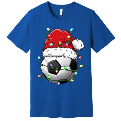 Santa Soccer Ball Sports Design Christmas Soccer Player  Premium T-Shirt