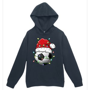 Santa Soccer Ball Sports Design Christmas Soccer Player  Urban Pullover Hoodie