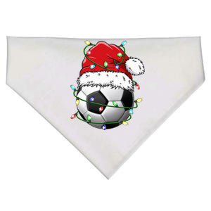 Santa Soccer Ball Sports Design Christmas Soccer Player  USA-Made Doggie Bandana