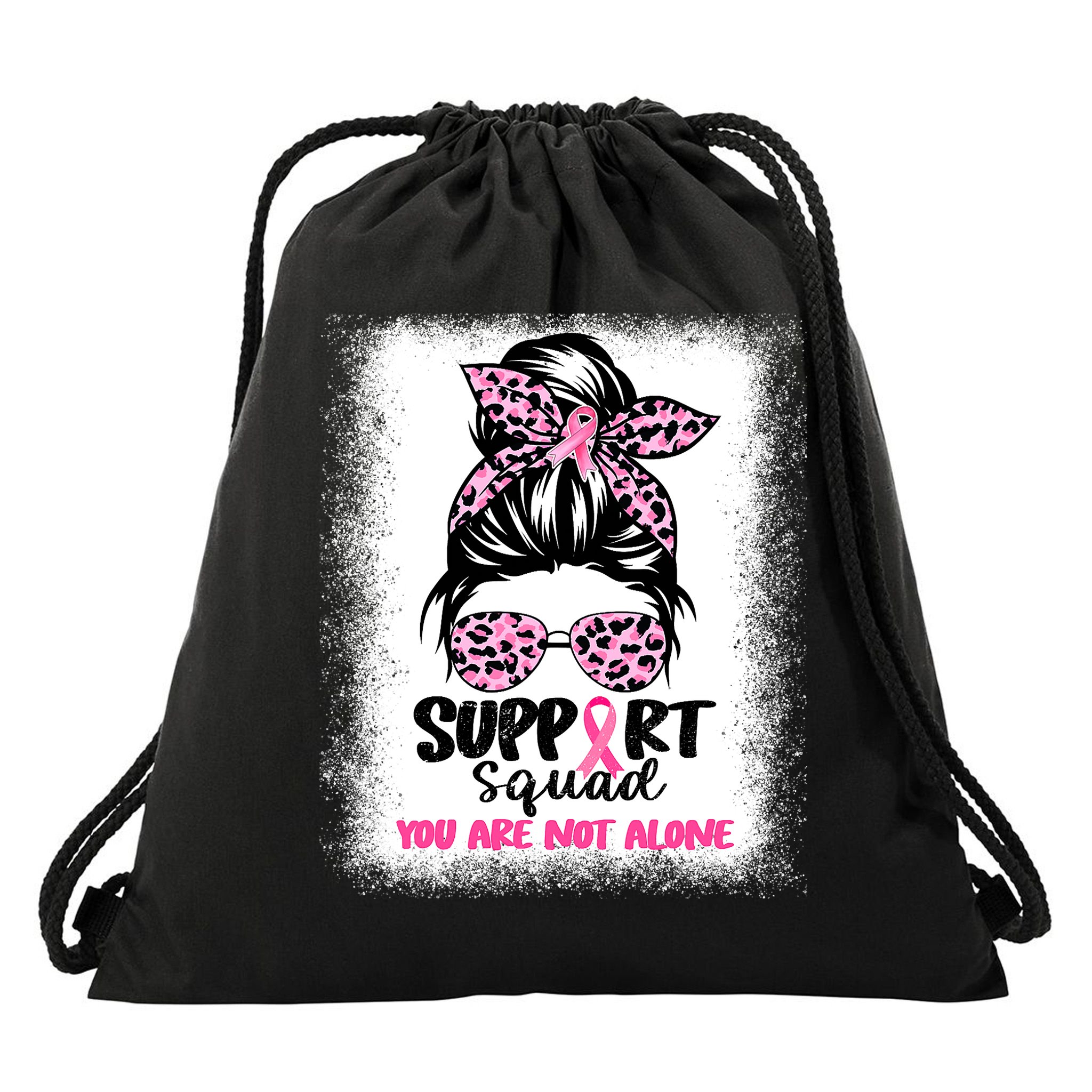 Support Squad Breast Cancer Awareness Drawstring Bag