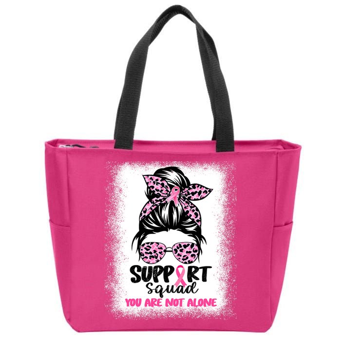 Support Squad Breast Cancer Awareness Zip Tote Bag