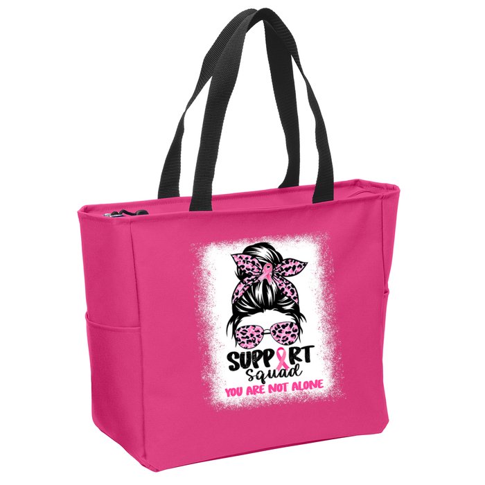 Support Squad Breast Cancer Awareness Zip Tote Bag