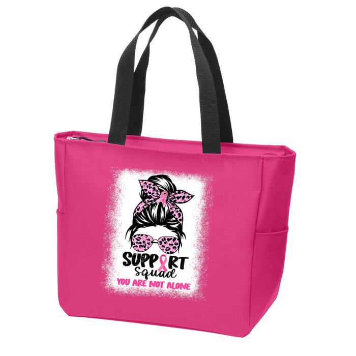 Support Squad Breast Cancer Awareness Zip Tote Bag