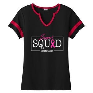 Support Squad Breast Cancer Ladies Halftime Notch Neck Tee