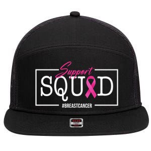 Support Squad Breast Cancer 7 Panel Mesh Trucker Snapback Hat