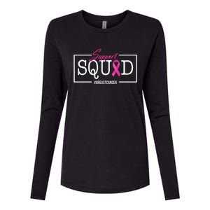 Support Squad Breast Cancer Womens Cotton Relaxed Long Sleeve T-Shirt