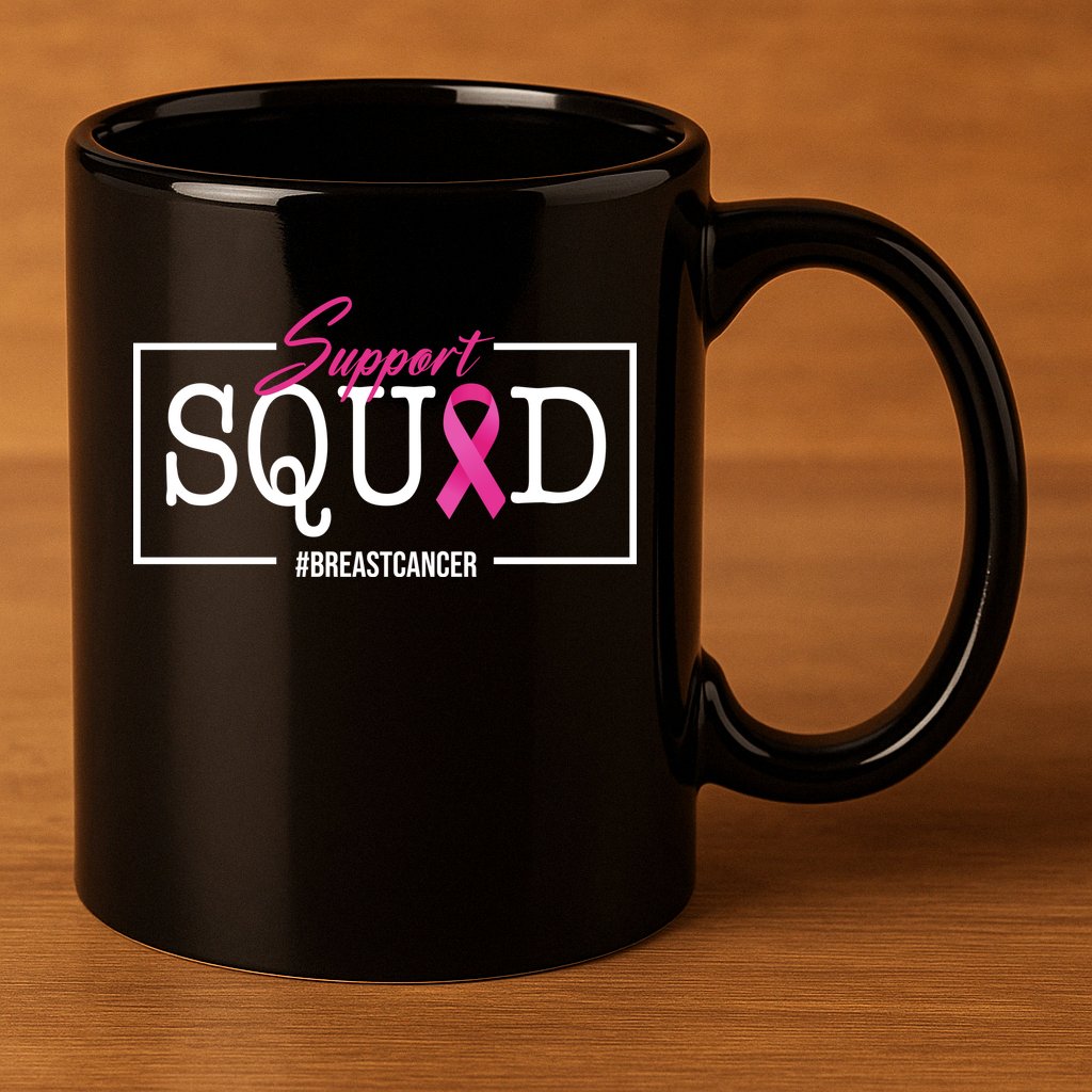 Support Squad Breast Cancer 11oz C Handle Ceramic Mug