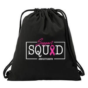 Support Squad Breast Cancer Drawstring Bag