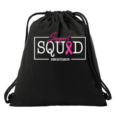 Support Squad Breast Cancer Drawstring Bag