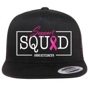 Support Squad Breast Cancer Flat Bill Trucker Hat