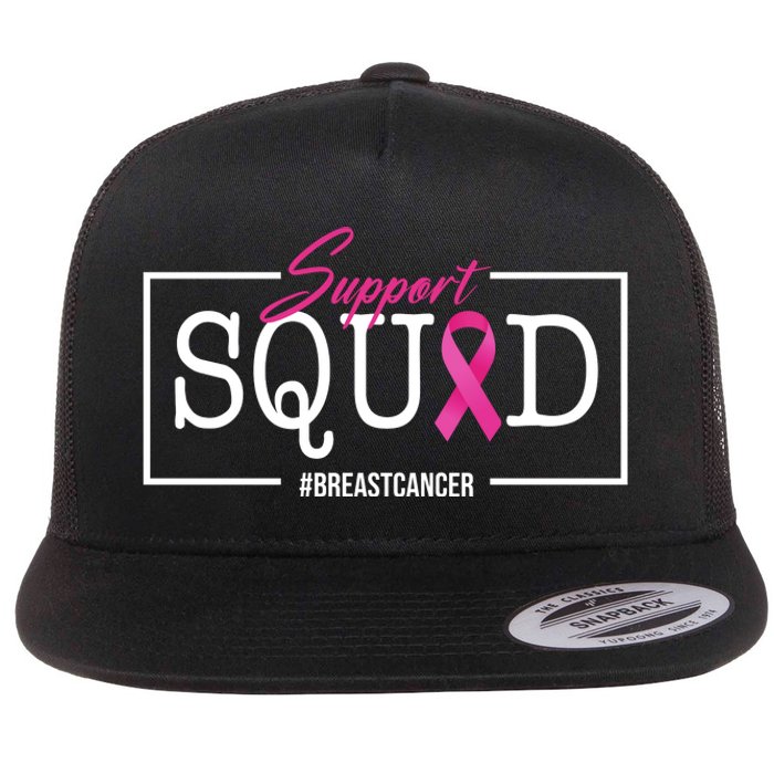 Support Squad Breast Cancer Flat Bill Trucker Hat