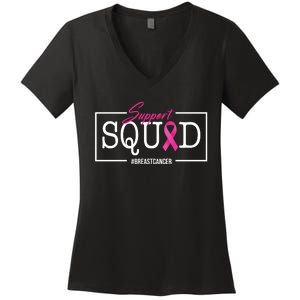 Support Squad Breast Cancer Women's V-Neck T-Shirt