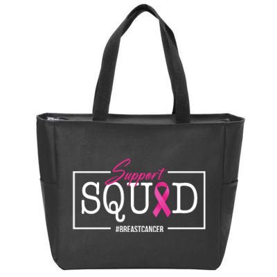 Support Squad Breast Cancer Zip Tote Bag