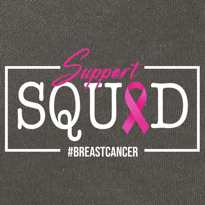 Support Squad Breast Cancer Cotton Canvas Backpack