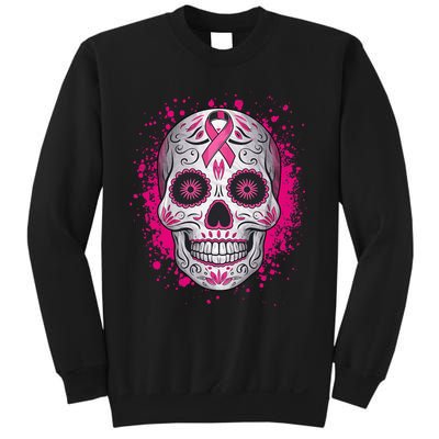 Sugar Skull Breast Cancer Shirts Awareness 2024 Sweatshirt