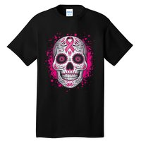 Sugar Skull Breast Cancer Shirts Awareness 2024 Tall T-Shirt