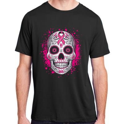 Sugar Skull Breast Cancer Shirts Awareness 2024 Adult ChromaSoft Performance T-Shirt