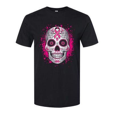 Sugar Skull Breast Cancer Shirts Awareness 2024 Softstyle CVC T-Shirt