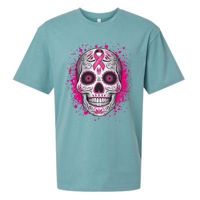 Sugar Skull Breast Cancer Shirts Awareness 2024 Sueded Cloud Jersey T-Shirt