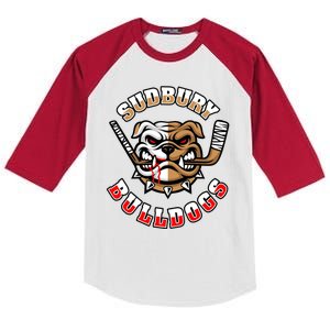 SHORESY Sudbury Blueberry Bulldogs Sudbury Bulldogs Letterkenny Kids Colorblock Raglan Jersey