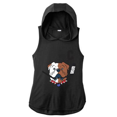 SHORESY Sudbury Blueberry Bulldogs Sudbury Bulldogs Letterkenny Ladies PosiCharge Tri-Blend Wicking Draft Hoodie Tank