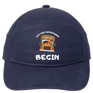 Skoolie School Bus Let The Conversion Begin Funny Gift 7-Panel Snapback Hat