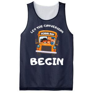 Skoolie School Bus Let The Conversion Begin Funny Gift Mesh Reversible Basketball Jersey Tank