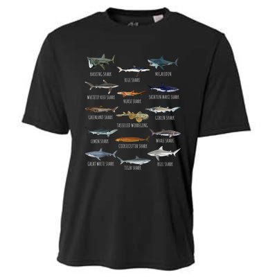 Shark Species Biology Different Types Of Sharks Cooling Performance Crew T-Shirt