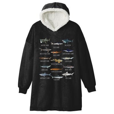 Shark Species Biology Different Types Of Sharks Hooded Wearable Blanket