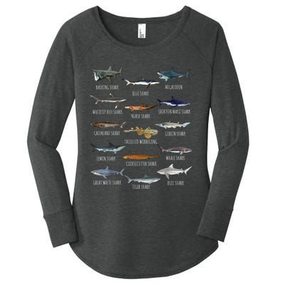 Shark Species Biology Different Types Of Sharks Women's Perfect Tri Tunic Long Sleeve Shirt