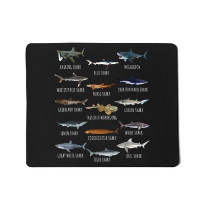 Shark Species Biology Different Types Of Sharks Mousepad