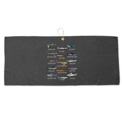 Shark Species Biology Different Types Of Sharks Large Microfiber Waffle Golf Towel