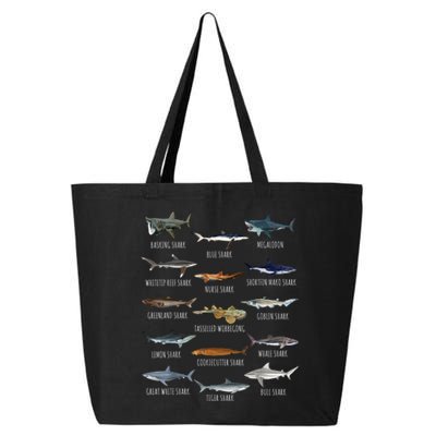 Shark Species Biology Different Types Of Sharks 25L Jumbo Tote