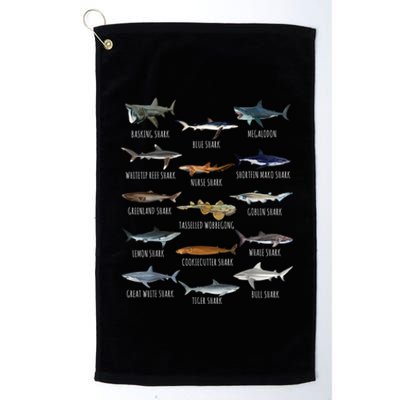 Shark Species Biology Different Types Of Sharks Platinum Collection Golf Towel