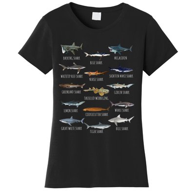 Shark Species Biology Different Types Of Sharks Women's T-Shirt