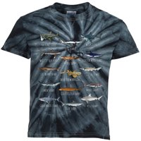 Shark Species Biology Different Types Of Sharks Kids Tie-Dye T-Shirt