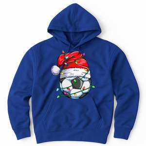 Santa Soccer Ball Sports Design Christmas Soccer Player  Hoodie