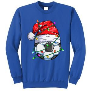 Santa Soccer Ball Sports Design Christmas Soccer Player  Sweatshirt