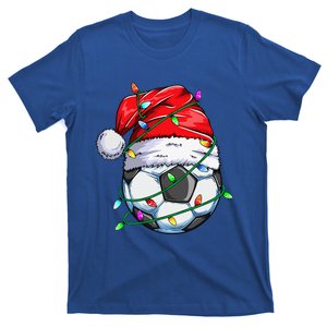 Santa Soccer Ball Sports Design Christmas Soccer Player  T-Shirt