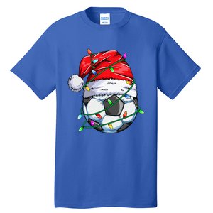 Santa Soccer Ball Sports Design Christmas Soccer Player  Tall T-Shirt