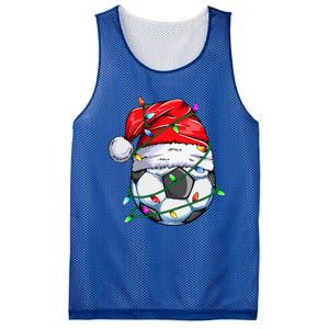 Santa Soccer Ball Sports Design Christmas Soccer Player  Mesh Reversible Basketball Jersey Tank